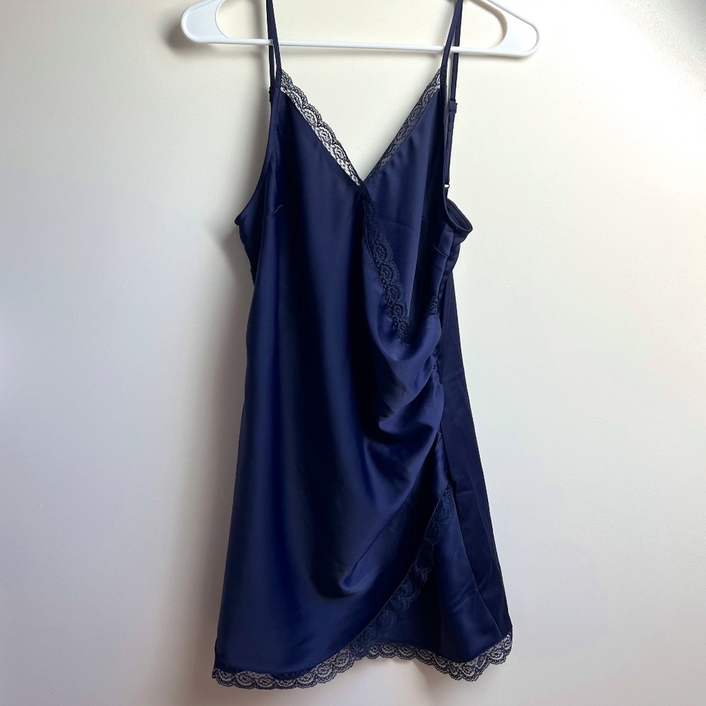 Urban Outfitters OU Large Margaux Satin Wrap Slip Dress